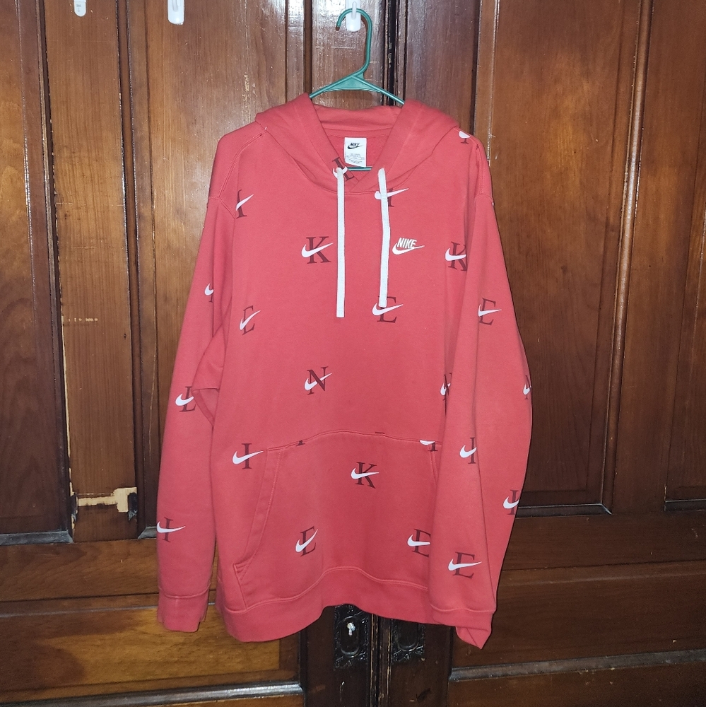 Nike Men's Red Logo Fleece Hoodie